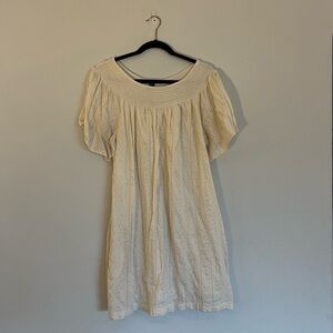 Babydoll Eyelet Cream Women's Dress